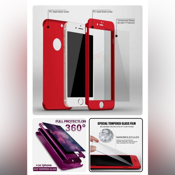 NIB, iPhone 7 silver metallic 3 piece phone case with screen protector. Unopened - Picture 2 of 8